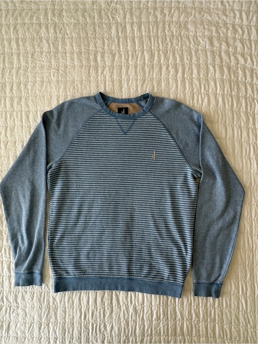 johnnie-O Blue Striped Crewneck Sweater
